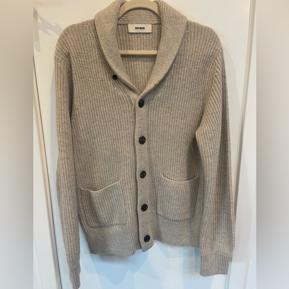 Buck Mason Men’s Cashmere Shawl Cardigan
